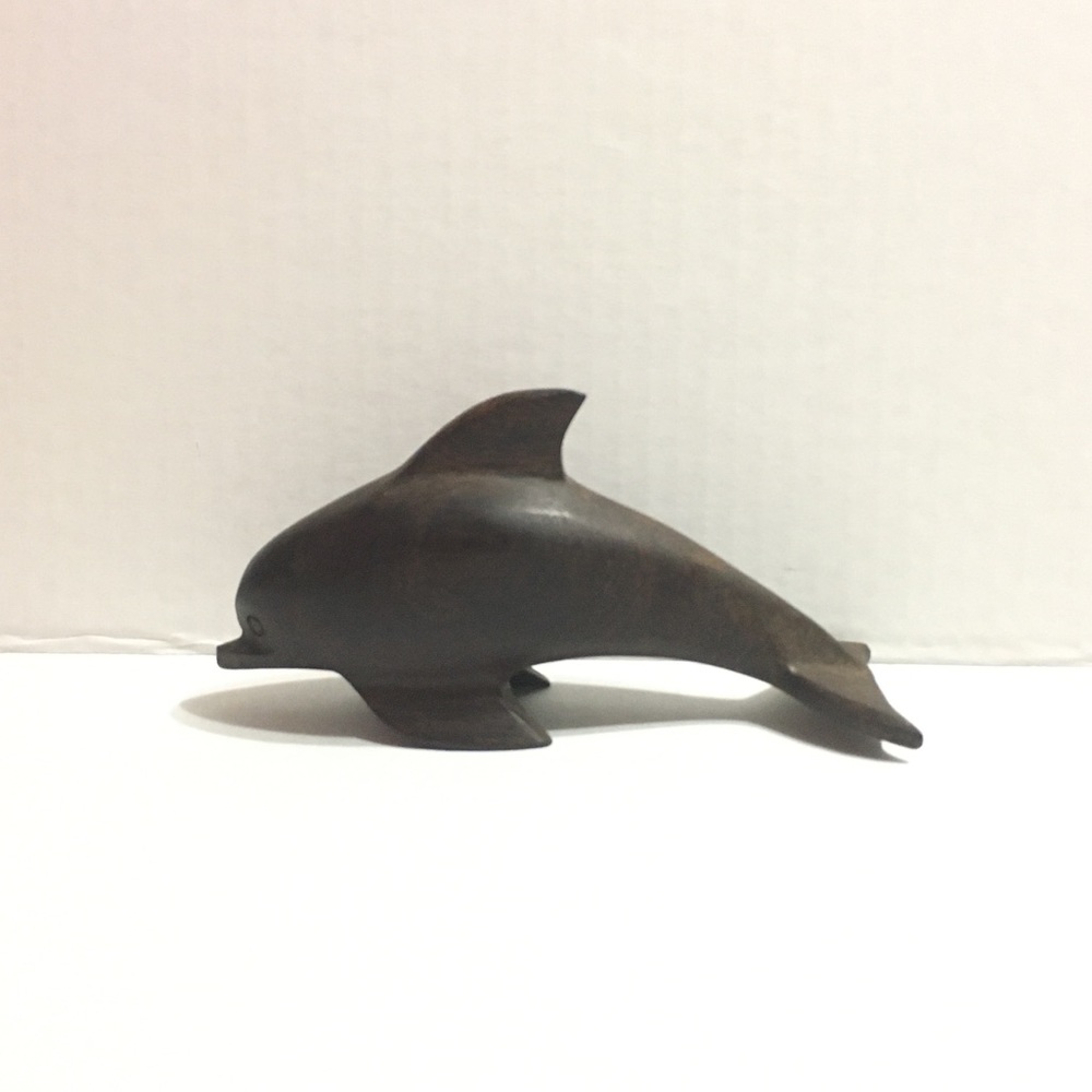 Wood Dolphin figurine paperweight